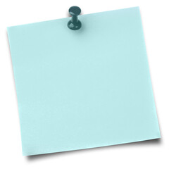 Blue adhesive note with thumbtack