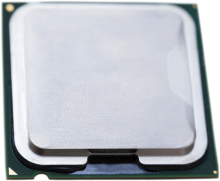 Computer processor against white background