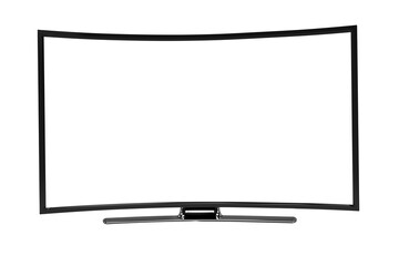 Blank television set against white background