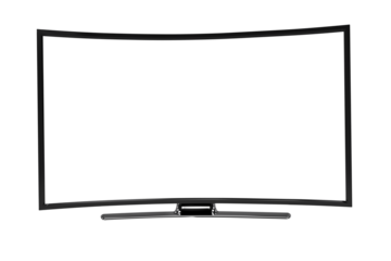 Blank television set against white background