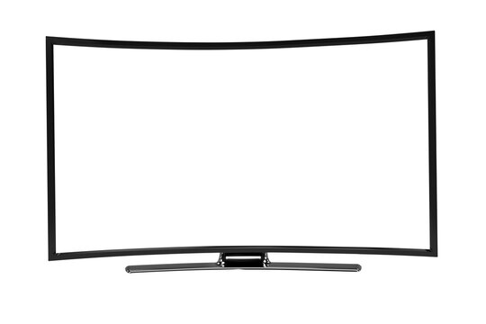 Blank television set against white background
