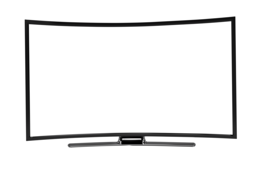 Blank television set against white background