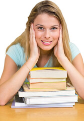 Portrait of female student in library