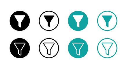  Funnel vector flat icons collection