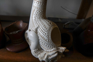 Traditional Turkish meerschaum pipe. Tobacco pipe from meerschaum