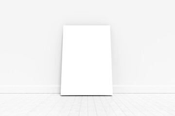 Whiteboard leaning on wall 