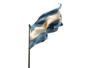 Low angle view of waving Argentina flag