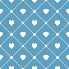 Seamless pattern with hearts, romantic background for wedding, birthday or Valentine's Day. Vector illustration