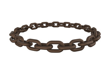 Obraz premium 3d image of rusty circular chain