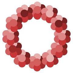 Pink wreath illustration on the white background.