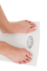  Womans feet on scales