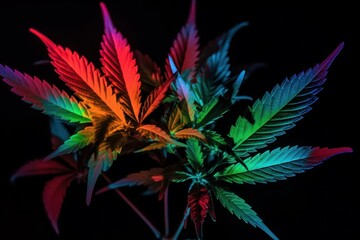 Cannabis Marijuana Weed Colorful Generative AI
