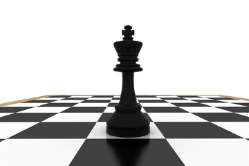 Black king on chess board