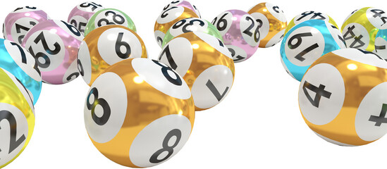 Naklejka premium Lottery balls with numbers
