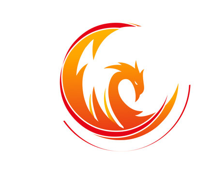 Phoenix logo template, Fire-bird, Eagle, dragon logo 