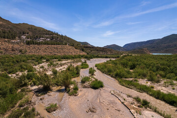 A river between the mountains in the south of Spain