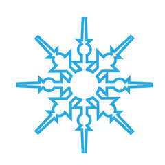 Delicate digital blue snowflake design