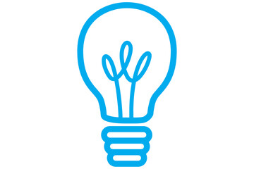 Digital composite image of blue light bulb icon