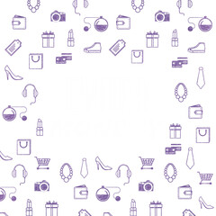 Various shopping accessories icons