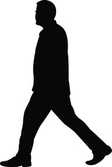 a man walking body silhouette vector