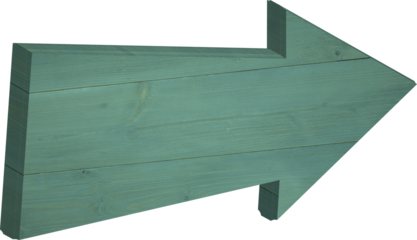 Wooden arrow over white background