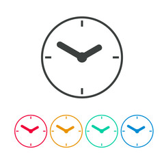 time icon. vector illustration of clock icon.