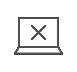 Reject related icon outline and linear symbol.	
