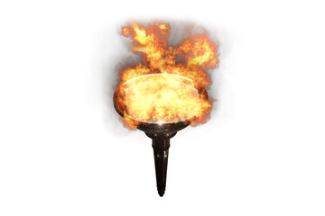 Graphic image of burning sport torch