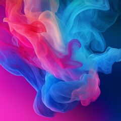 Obraz premium Blue purple pink abstract background. Colorful background with smoke effect with copy space for design. Web banner. Generative AI