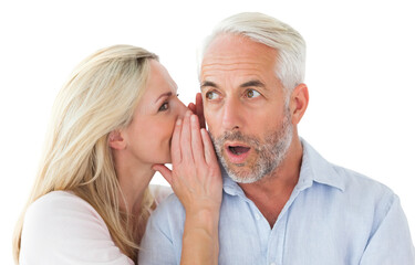 Couple gossiping with each other