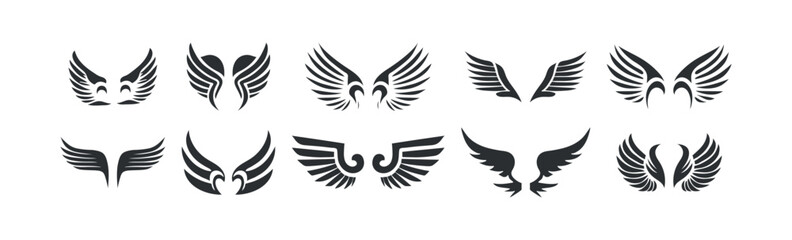 Wings icons set. Vector desing.