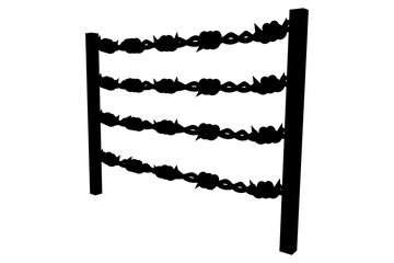 Illustration of barbed wire fence