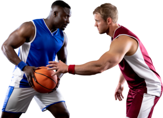 Basketball players in action