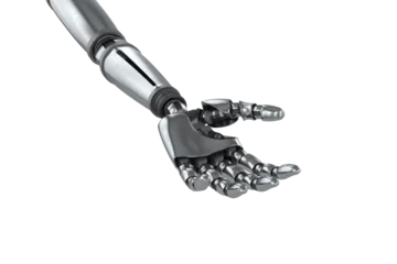 Stoff pro Meter Digital image of shiny robot hand © vectorfusionart