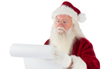 Santa claus checking his list
