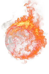 Burning Ball with Alpha Channel for Compositing, AI Generative