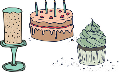 Illustration of cakes