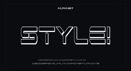 STYLE Abstract Fashion Best font alphabet. Minimal modern urban fonts for logo, brand, fashion, Heading etc. Typography typeface uppercase lowercase and number. vector illustration full Premium look