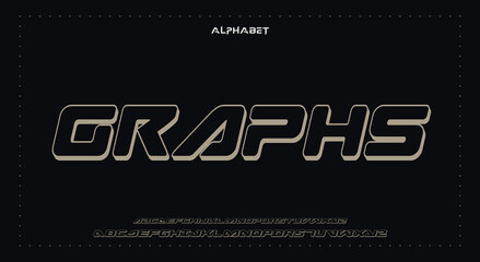 graphs Abstract Fashion Best font alphabet. Minimal modern urban fonts for logo, brand, fashion, Heading etc. Typography typeface uppercase lowercase and number. vector illustration full Premium look