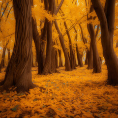 forest of golden leaves