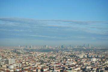 high angle view of residences buildings in Istanbul city