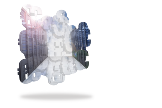 Server hallway on abstract screen