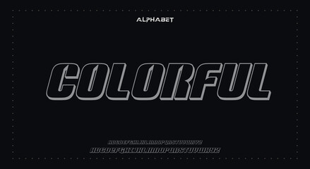 colorfulAbstract Fashion Best font alphabet. Minimal modern urban fonts for logo, brand, fashion, Heading etc. Typography typeface uppercase lowercase and number. vector illustration full Premium look