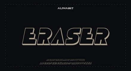 Eraser Abstract Fashion Best font alphabet. Minimal modern urban fonts for logo, brand, fashion, Heading etc. Typography typeface uppercase lowercase and number. vector illustration full Premium look