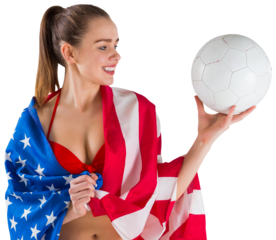 Pretty girl in bikini with american flag