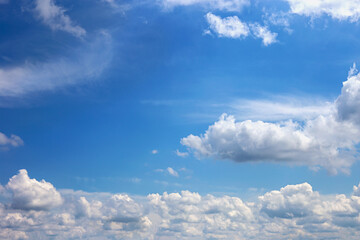Beautiful blue sky with white clouds as a natural background. - 588486912