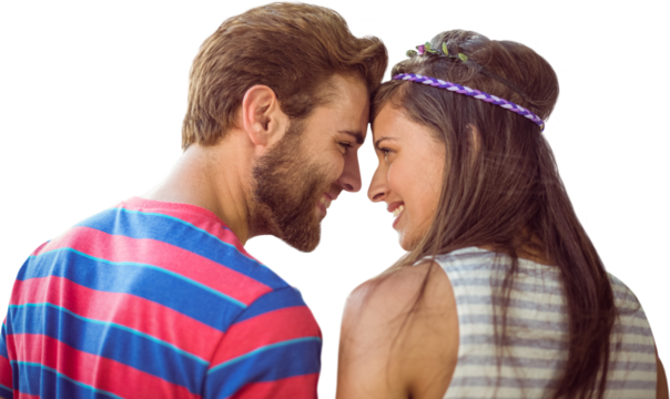 Happy young couple standing