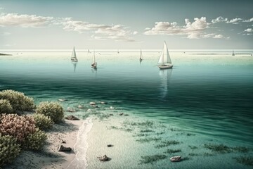 Plakat Sailing Boats on the Sea