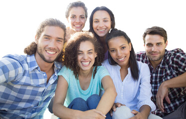 Smiling friends in the park