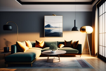 living room interior generated with Ai 